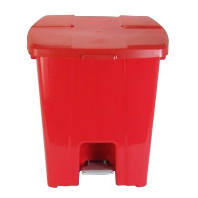 Lixeira Plástico Quadrado com Pedal de 30 Litros Vermelho P30v Jsn Cesto Plástico Quadrado com P