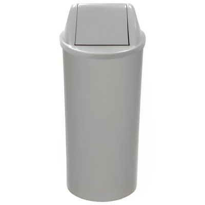 Lixeira de Plástico Cinza 70x30cm com Tampa Vai Vem 50 Litros Eb27ic Jsn Cesto Plastico 70x30 Va