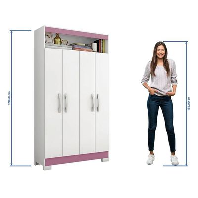 Armário Multiuso Nt 4040 - Branco - Rosa - Notável