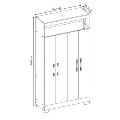 Armário Multiuso Nt 4040 - Branco - Rosa - Notável