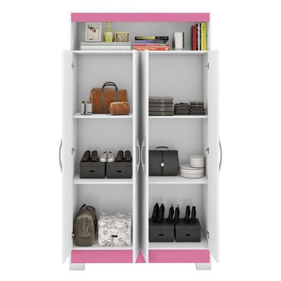 Armário Multiuso Nt 4040 - Branco - Rosa - Notável
