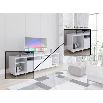 Rack Para Tv Arizona 1.8 1p Branco Brilho - Moveisaqui