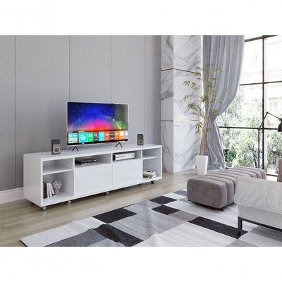 Rack Para Tv Arizona 1.8 1p Branco Brilho - Moveisaqui