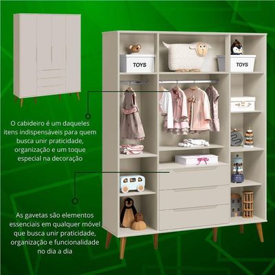 Jogo De Quarto Retro Elfe Sapateira Areia Fosco - Moveisaqui