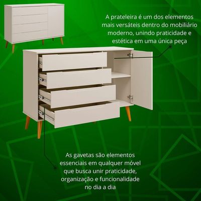 Jogo De Quarto Retro Elfe Sapateira Areia Fosco - Moveisaqui