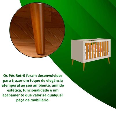 Berco Noah Retro Areia Fosco Com Savana - Moveisaqui