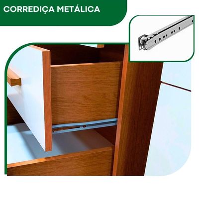 Comoda 2 Portas 4 Gavetas Para Quarto Elegance Freijo Off White - Batrol