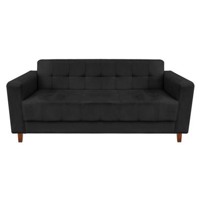 Sofá 3 Lugares Arezzo Suede Preto