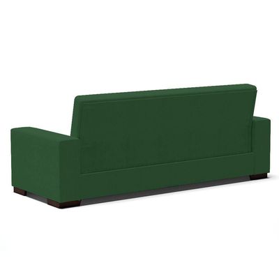 Sofá Cama 02 Lugares Veludo Verde Pés De Madeira