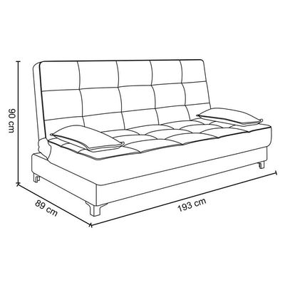 Sofá Cama 193 Cm Veludo Verde Militar Pés Plástico Cromado