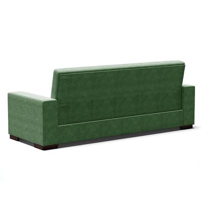Sofá Cama 02 Lugares Lisboa Suede Pés De Madeira Cor Verde
