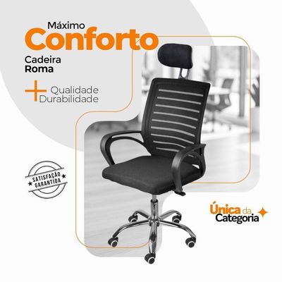 Kit 10 Cadeiras Escritório Oficial Secretária Roma Com Apoio