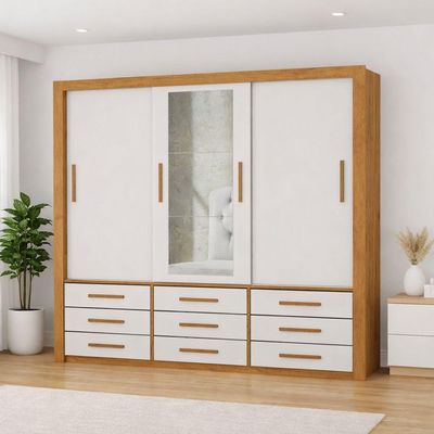 Guarda Roupa Espelho 3 Portas 9 Gavetas Imperium -grand Line