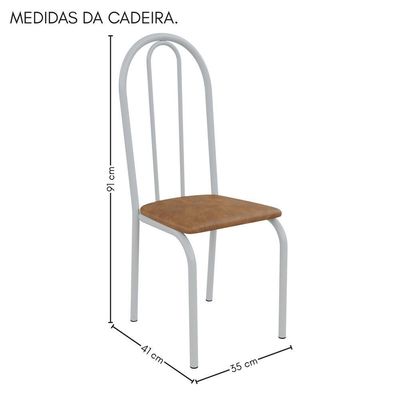 Conjunto Sala De Jantar 90cm Ilhabela 4 Cad Branca C- Jambo