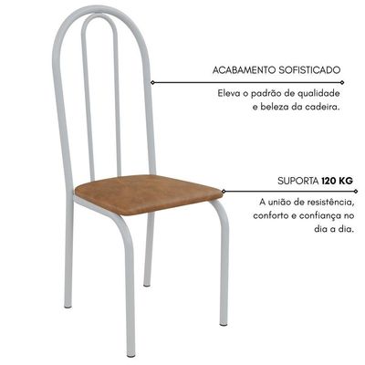 Conjunto Sala De Jantar 90cm Ilhabela 4 Cad Branca C- Jambo