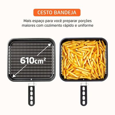 Fritadeira Air Fryer Forno Oven 12l Mondial Inox Preto 2000W AFON-12L-BIN 110V