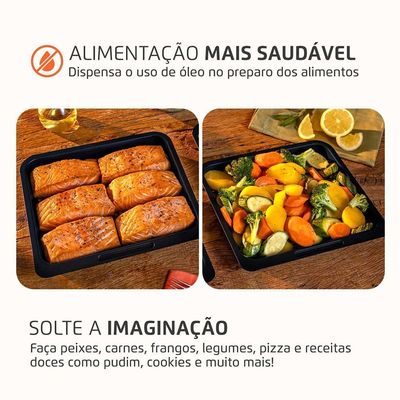 Fritadeira Air Fryer Forno Oven 12l Mondial Inox Preto 2000W AFON-12L-BIN 110V