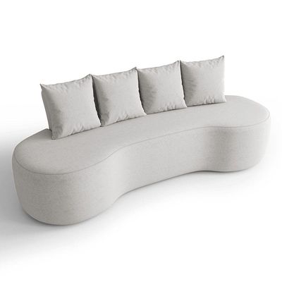 Sofá 3 Lugares Orgânico 210cm Com Almofadas Benin Bouclê B03 - D'rossi Cor Cinza