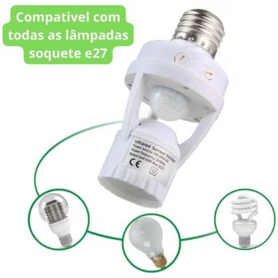 Sensor De Presença Com Fotocélula Bivolt 360°