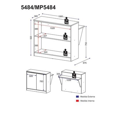 Balcão/Divisor de Ambientes Multifuncional Multimóveis