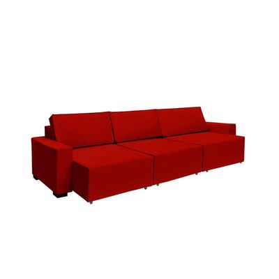 Sofá Dallas 4.00m Retrátil - Vermelho