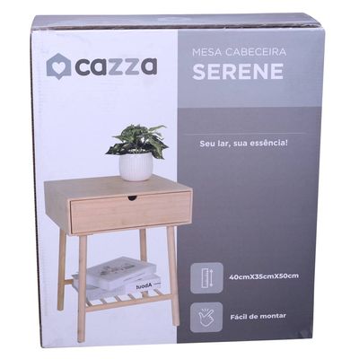 Mesa de Cabeceira Bambu Cazza Serene 40x35x50,5cm