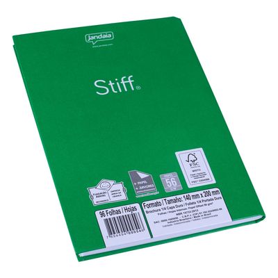 Caderno Jandaia Brochura Capa Dura 1/4 Verde 96 Folhas