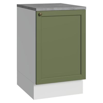 Balcão De Cozinha 50cm 1 Porta Branco/verde Vik Madesa Branco/verde