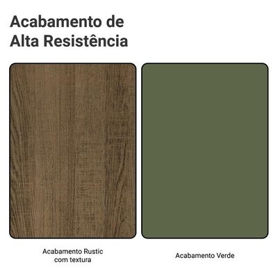 Balcão De Cozinha 50cm 1 Porta Rustic/verde Vik Madesa Rustic/verde