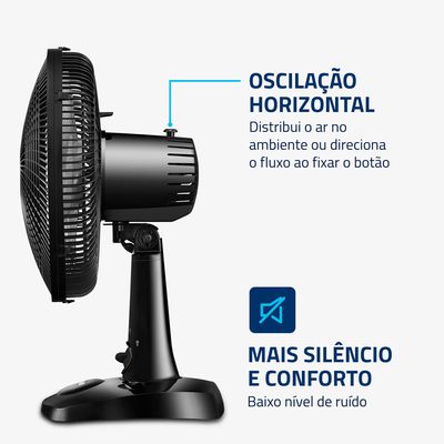 Ventilador de Mesa Mondial 6 Pás Super Power Preto VSP-30-B - 30cm 127V