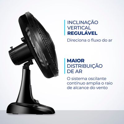 Ventilador de Mesa Mondial 6 Pás Super Power Preto VSP-40-B - 40cm 220V