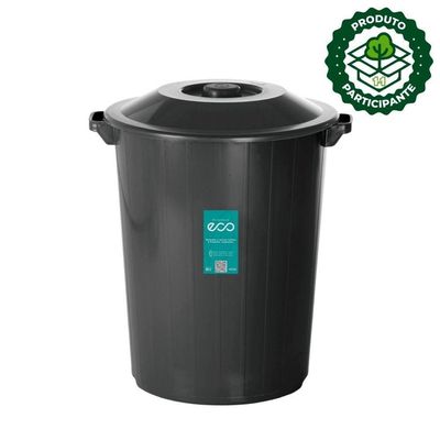 Lixeira 62 Litros Plasvale Eco Preto