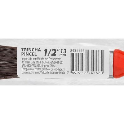 Trincha 1/2 Mtx Cerdas Pretas Esmalte óleo