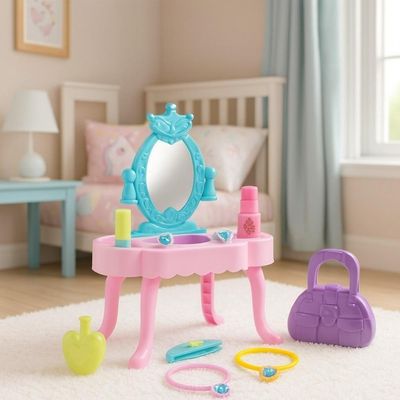 Penteadeira Infantil Princesa Rosa Menina Com Espelho E Acessórios