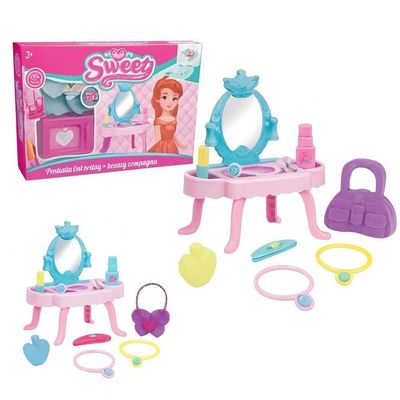 Penteadeira Infantil Princesa Rosa Menina Com Espelho E Acessórios