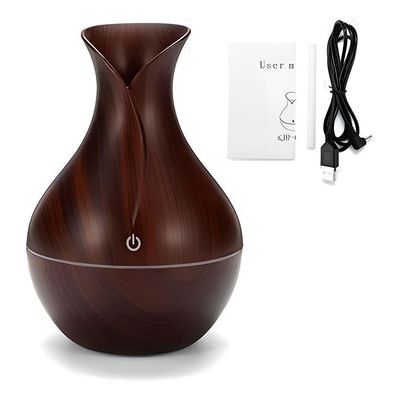 Umidificador Purificador Difusor Ultrassonico Luzes Led marrom - Relaxamento E Bem-estar