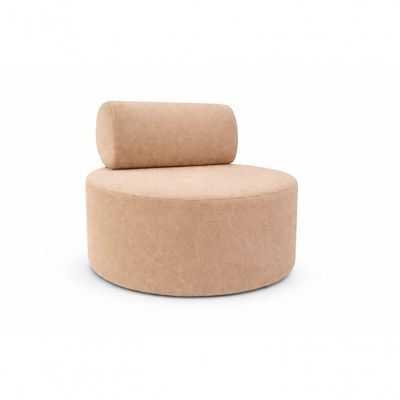 Poltrona Orgânica Decorativa Flora Sofisticada Para Sala E Recepção Veludo Bege Do Lar Móveis E Decoração