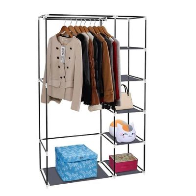 Guarda Roupa Portátil Organizador Roupas Armário Dobrável Cabideiro Prateleiras Quarto Closet