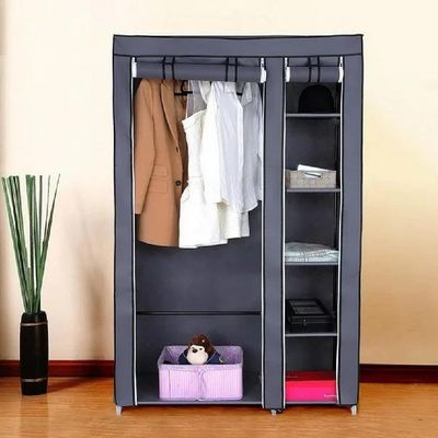 Guarda Roupa Portátil Organizador Roupas Armário Dobrável Cabideiro Prateleiras Quarto Closet