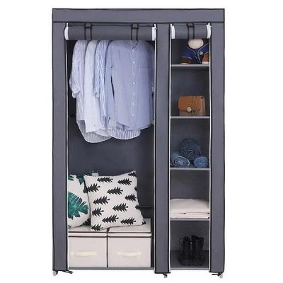 Guarda Roupa Portátil Organizador Roupas Armário Dobrável Cabideiro Prateleiras Quarto Closet