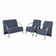 Conjunto Poltronas Vênus Pés Alumínio Suede Azul Bic