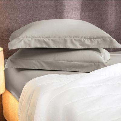 Lençol Com Elástico Queen Altenburg Algodão Lux 200 Fios Cinza Inspiração