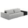 Sofá Ilha Modular Living Com Puff 252cm Georgia K04 Bouclê Cinza/preto - Mpozenato