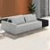 Sofá Ilha Modular Living Com Puff 252cm Georgia K04 Bouclê Cinza/preto - Mpozenato