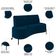 Sofá 2 Lugares 135cm Pés Aço Preto Tamar Z08 Veludo Azul - Mpozenato