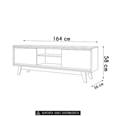 Rack Bancada De Tv 70 Pol 164cm Gaia Z10 Cumaru - Mpozenato