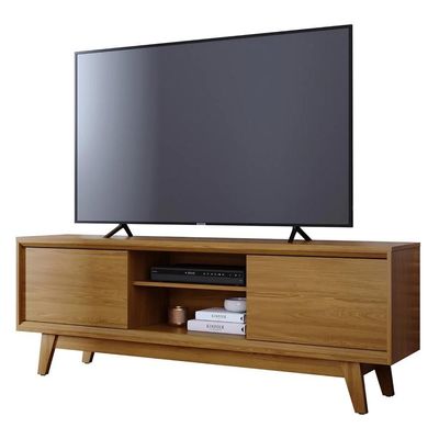 Rack Bancada De Tv 70 Pol 164cm Gaia Z10 Cumaru - Mpozenato