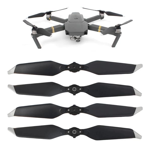 2 Pares Hélices Dobráveis Prata para Drone DJI Mavic Pro Platinum