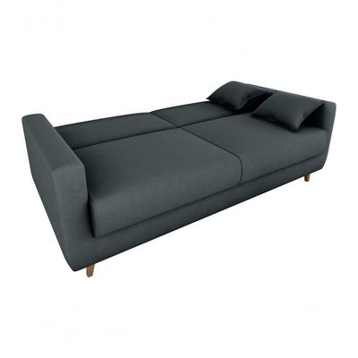 Sofá Cama Emília 2 Lugares 190cm Veludo Cinza Matrix