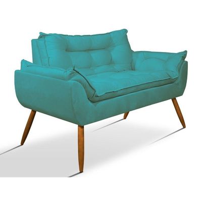 Sofá Opala Namoradeira Para Sala ? Balaqui Decor Cor:azul Turquesa